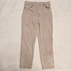 Abercrombie Fitch 90s Straight Ultra High Rise Bleach Thrashed Grunge 32/14R